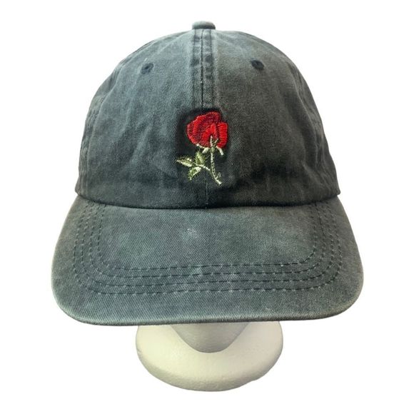 Mens Shein Rose Black Adjustable Hat - Picture 1 of 5